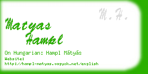 matyas hampl business card