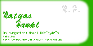 matyas hampl business card